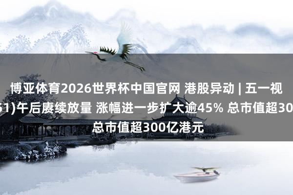 博亚体育2026世界杯中国官网 港股异动 | 五一视界(06651)午后赓续放量 涨幅进一步扩大逾45% 总市值超300亿港元