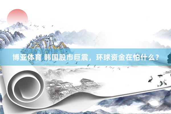 博亚体育 韩国股市巨震,环球资金在怕什么?