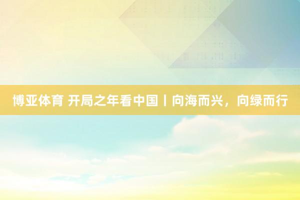 博亚体育 开局之年看中国丨向海而兴,向绿而行
