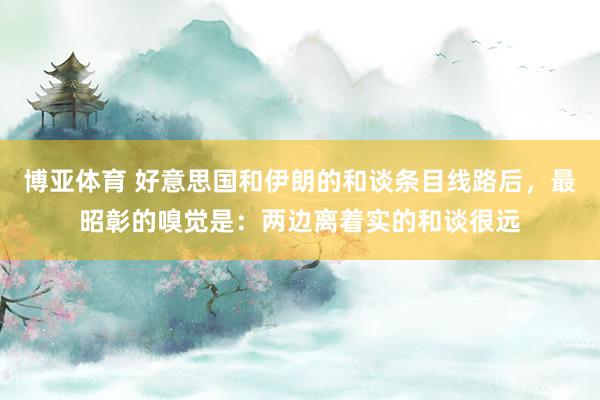 博亚体育 好意思国和伊朗的和谈条目线路后,最昭彰的嗅觉是:两边离着实的和谈很远