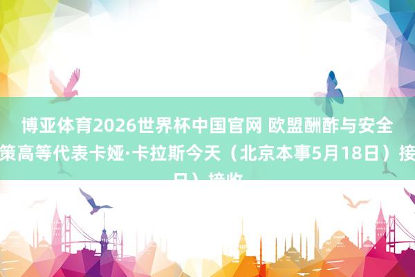 博亚体育2026世界杯中国官网 欧盟酬酢与安全政策高等代表卡娅·卡拉斯今天(北京本事5月18日)接收