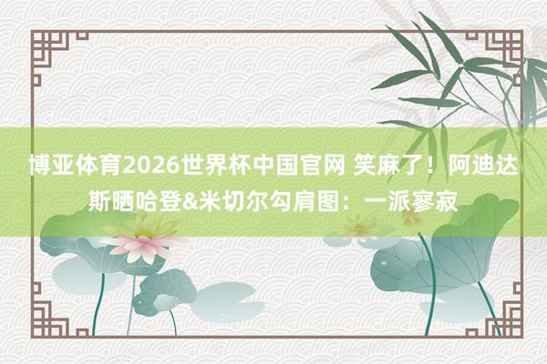 博亚体育2026世界杯中国官网 笑麻了!阿迪达斯晒哈登&米切尔勾肩图:一派寥寂