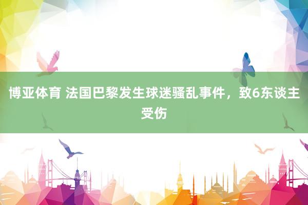 博亚体育 法国巴黎发生球迷骚乱事件,致6东谈主受伤