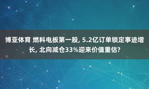 博亚体育 燃料电板第一股, 5.2亿订单锁定事迹增长, 北向减仓33%迎来价值重估?