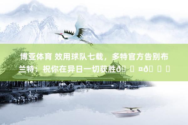博亚体育 效用球队七载,多特官方告别布兰特:祝你在异日一切获胜🖤💛