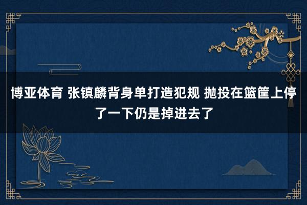 博亚体育 张镇麟背身单打造犯规 抛投在篮筐上停了一下仍是掉进去了