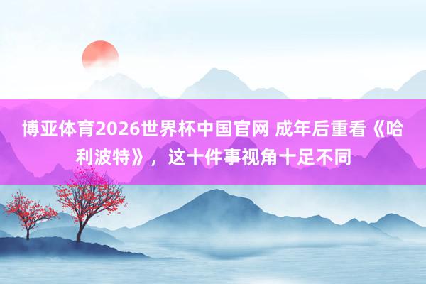 博亚体育2026世界杯中国官网 成年后重看《哈利波特》,这十件事视角十足不同