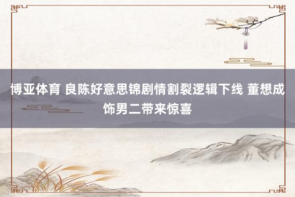 博亚体育 良陈好意思锦剧情割裂逻辑下线 董想成饰男二带来惊喜
