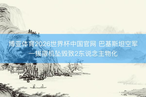 博亚体育2026世界杯中国官网 巴基斯坦空军一拔擢机坠毁致2东说念主物化