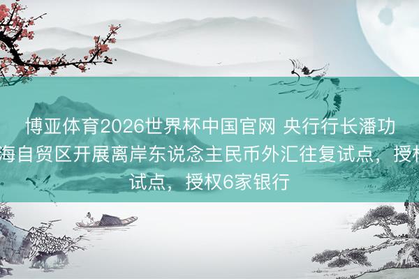 博亚体育2026世界杯中国官网 央行行长潘功胜:在上海自贸区开展离岸东说念主民币外汇往复试点,授权6家银行